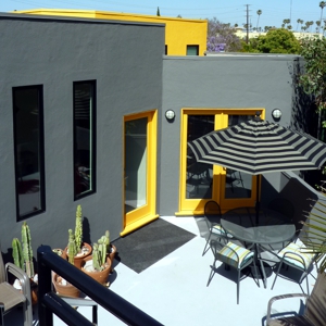 Venice Beach Contemporary Castle Designed by Architect Kenneth M. Williams - Patio Off Master Bedroom