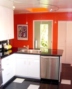 Venice Beach Contemporary Castle Designed by Architect Kenneth M. Williams - Kitchen Service Bar & Sink Area